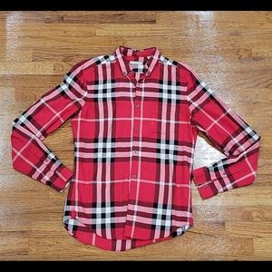 AUTHENTIC BURBERRY BRIT BUTTON UP RED PLAID